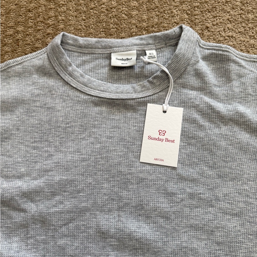 Sunday Best Light Gray Crewneck Top